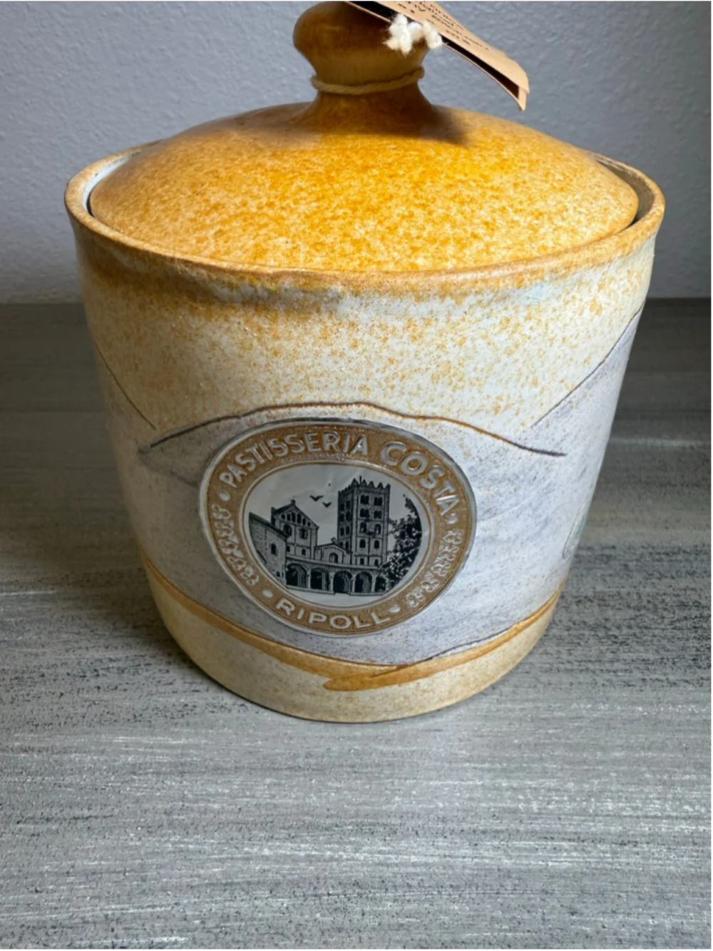 Vtg Pastisseria Costa Ripoll Spain Art Pottery Canister Jar Signed Albert Mofijo